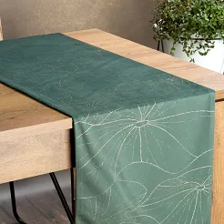 Obrus dekoracyjny BLINK 35x220 Eurofirany ciemnomiętowy