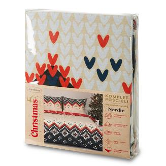 Komplet pościeli świąteczny NORDIC 160x200 Eurofirany beżowy