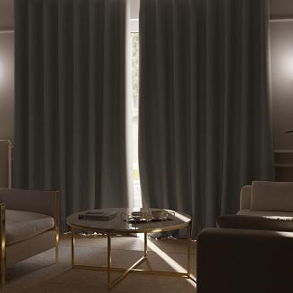 Zasłona gotowa na taśmie 140x230 SUPER BLACKOUT zaciemniająca szarobeżowa