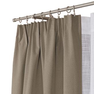 Zasłona gotowa na taśmie 140x230 SUPER BLACKOUT zaciemniająca szarobeżowa