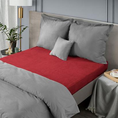 Prześcieradło frotte z gumką 200x220 Design91 czerwone