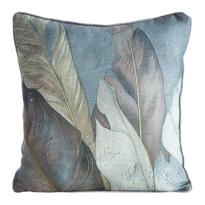 Poszewka dekoracyjna LEN 45x45 Eurofirany brązowa o strukturze lnu z lamówką