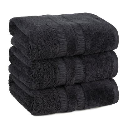 Ręcznik bawełniany PORTO 50x90 Eurofirany czarny puszysty i chłonny