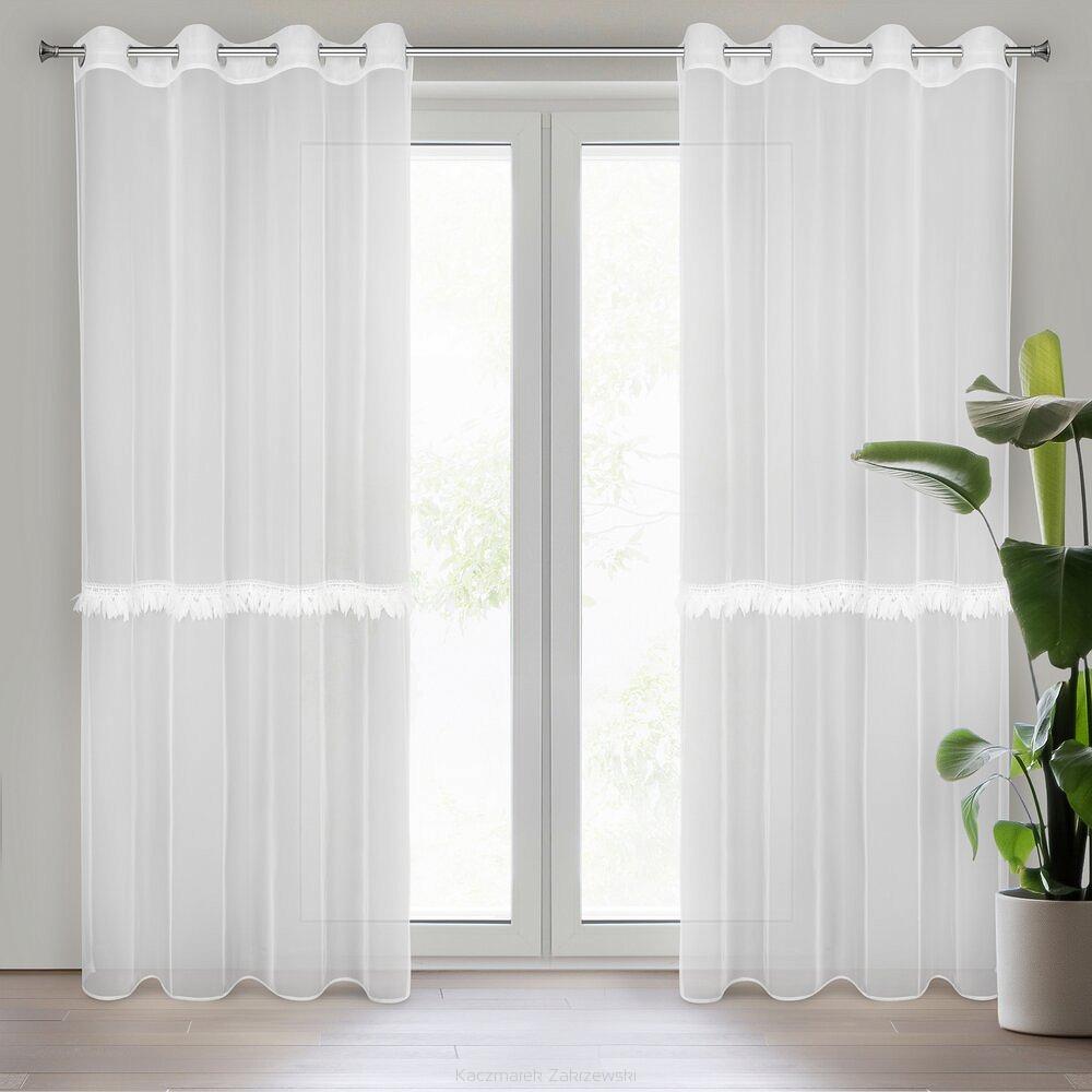 Firana gotowa na przelotkach SYLVI 140x260 Eurofirany biały
