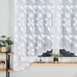 Firanka żakardowa gotowa na żabki MARTA 300x160 biała
