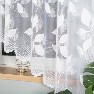 Firanka żakardowa gotowa na żabki MARTA 300x160 biała