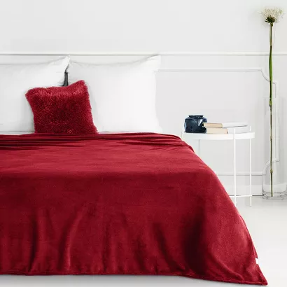 Koc narzuta SIMPLE1 150x200 Eurofirany bordowy miękki i lekki
