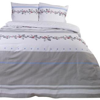 Pościel flanelowa 200x220 Darymex świąteczna biała szara ostrokrzew