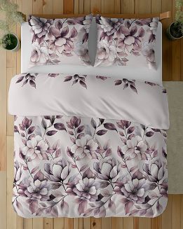 Pościel bawełniana 160x200 Detexpol różowa pudrowa wrzosowa magnolie