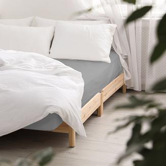 Prześcieradło satyna bawełniana z gumką 120x200 Darymex popielate