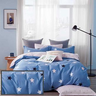 Pościel satynowa 160x200 wzór gwiazdki
