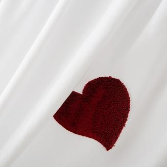 Biała Pościel w Serca 160x200 Cuty Serce