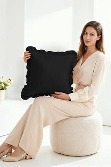 Poszewka do pościeli z falbanką RUFFY PREMIUM 40x40 czarna