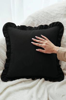 Poszewka do pościeli z falbanką RUFFY PREMIUM 40x40 czarna