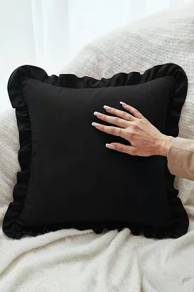 Poszewka do pościeli z falbanką RUFFY PREMIUM 40x40 czarna
