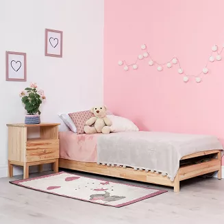 Dywanik dziecięcy BABY1 80x150 Eurofirany kremowy różowy szary słonik