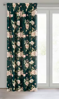 Zasłona gotowa na taśmie ROSE 135x270 Eurofirany ciemnozielony