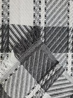 Narzuta dekoracyjna tkana 170x205 krata grafit