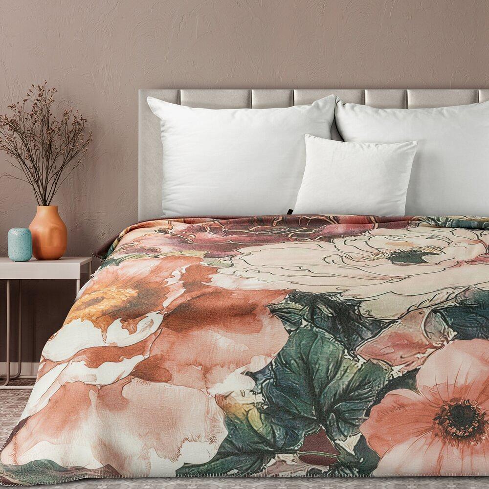 Koc bawełniano-akrylowy CHLOE 150x200 Eurofirany pomarańczowy