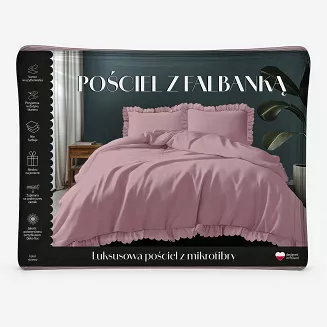 Pościel Micro Różowa Z Falbaną /160/