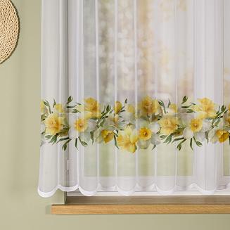 Firanka żakardowa na szelkach ŻONKILE 250x140 biała żółta