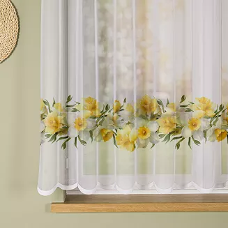 Firanka żakardowa na szelkach ŻONKILE 250x140 biała żółta