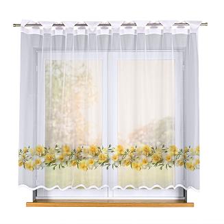 Firanka żakardowa na szelkach ŻONKILE 250x140 biała żółta