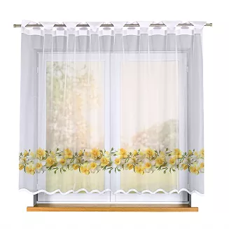 Firanka żakardowa na szelkach ŻONKILE 250x140 biała żółta