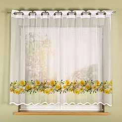 Firanka żakardowa na szelkach ŻONKILE 250x140 biała żółta