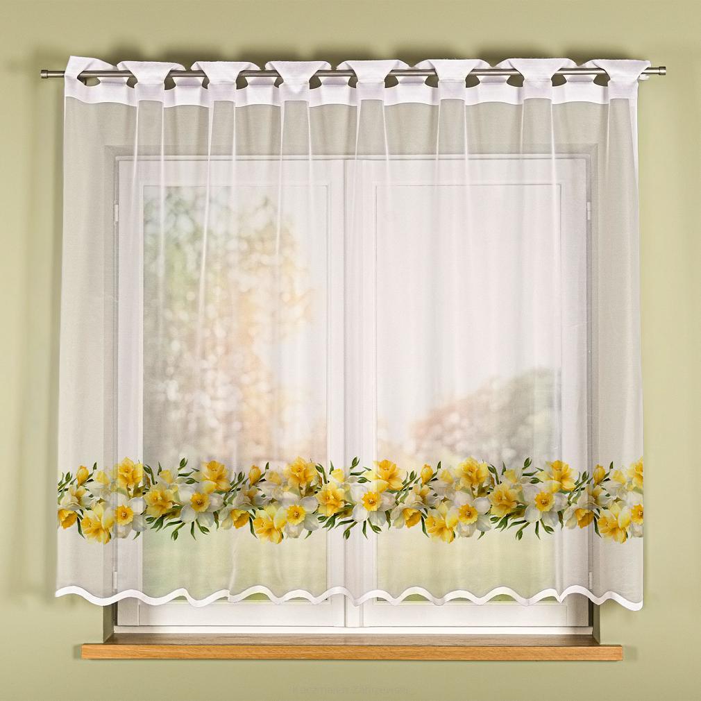 Firanka żakardowa na szelkach ŻONKILE 250x140 biała żółta