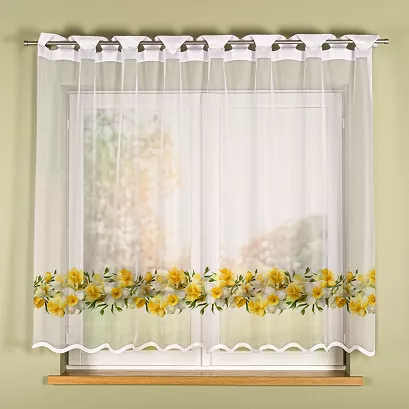Firanka żakardowa na szelkach ŻONKILE 250x140 biała żółta