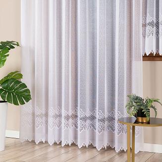 Firanka żakardowa gotowa na żabki MODESTA-1 300x250 biała