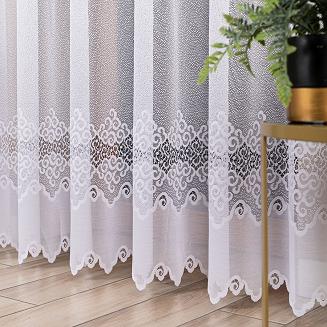 Firanka żakardowa gotowa na żabki MODESTA-1 300x250 biała