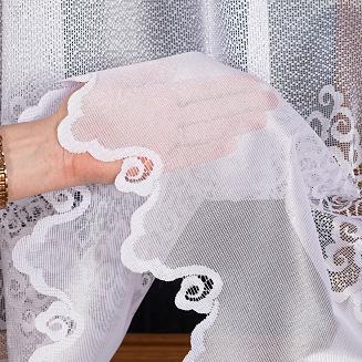 Firanka żakardowa gotowa na żabki MODESTA-1 300x250 biała