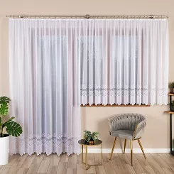 Firanka żakardowa gotowa na żabki MODESTA-1 300x250 biała