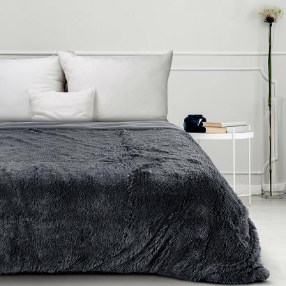 Koc narzuta TIFANY 200x220 Design91 stalowy o strukturze futra