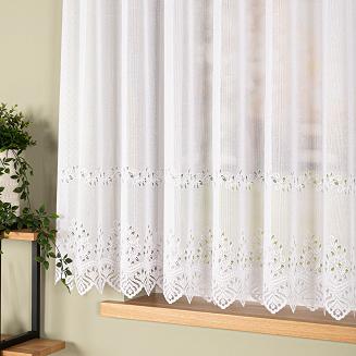 Firanka żakardowa gotowa na szelkach JAGODA 400x160 biała