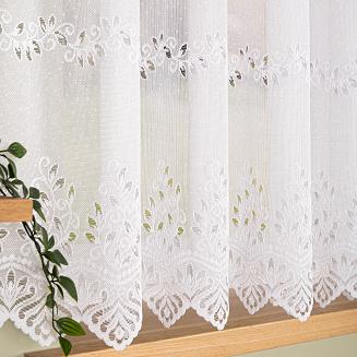 Firanka żakardowa gotowa na szelkach JAGODA 400x160 biała