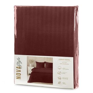 Pościel satynowa VERA 220x200 Eurofirany burgundowy