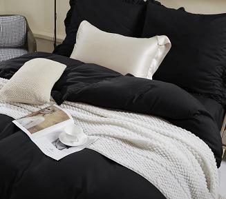 Pościel Ruffy 140x200 czarna z falbanką