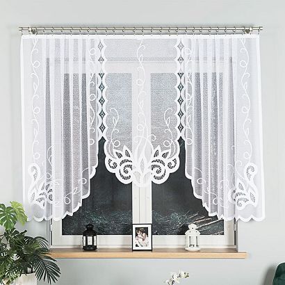Firanka żakardowa gotowa na żabki EWELINA 300x140 biała