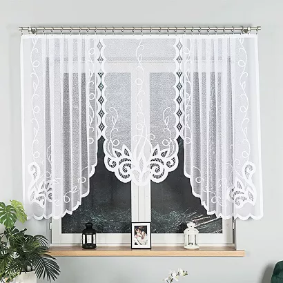 Firanka żakardowa gotowa na żabki EWELINA 300x140 biała