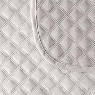 Narzuta dekoracyjna VELVI 220x240 pikowana w geometryczny wzór ciepły jasnoszary