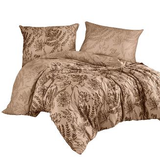 Pościel satyna bawełniana EXCLUSIVE LE PALA 160x200 Darymex orzechowa motyw roślinny