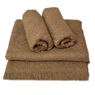 Komplet dekoracyjny narzuta 160x205 + 2x 60x160 ROMBY camel