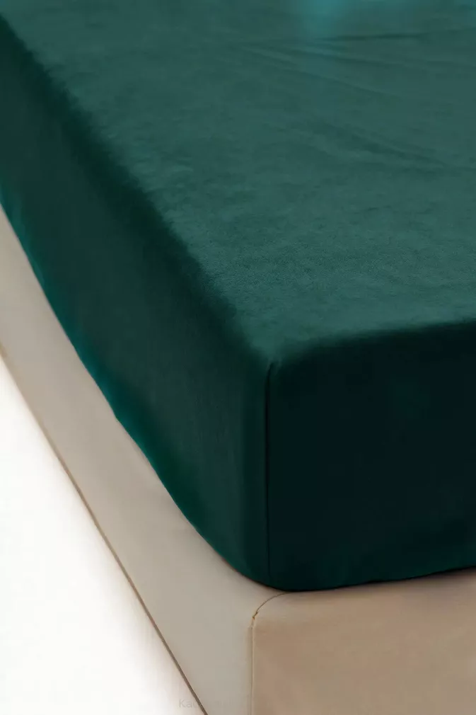 Prześcieradło polarowe z gumką MIŚ Fluffy 180x200 mikrofibra zielone