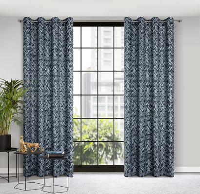 Zasłona gotowa na przelotkach JULIET 140x250 Design91 grafitowa / srebrna