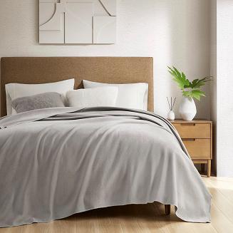 Koc bawełniano-akrylowy MONO 150x200 szary