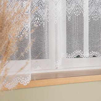 Firanka żakardowa gotowa na żabki ESMERALDA 310x180 biała