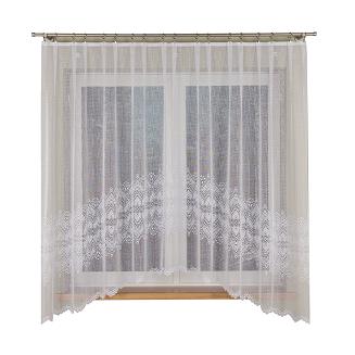 Firanka żakardowa gotowa na żabki ESMERALDA 310x180 biała